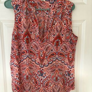 Artisan Ny Paisley Blouse - orange and Blue